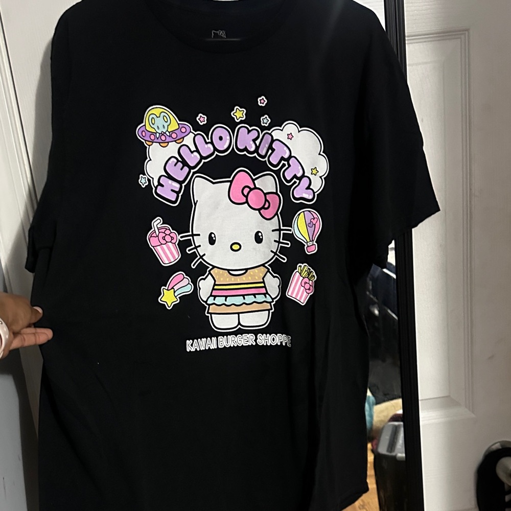 Hello Kitty Black Tee with Colorful Design